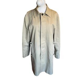 Sandro Paris Mens trench Coat M Marine tan 100% cotton Button